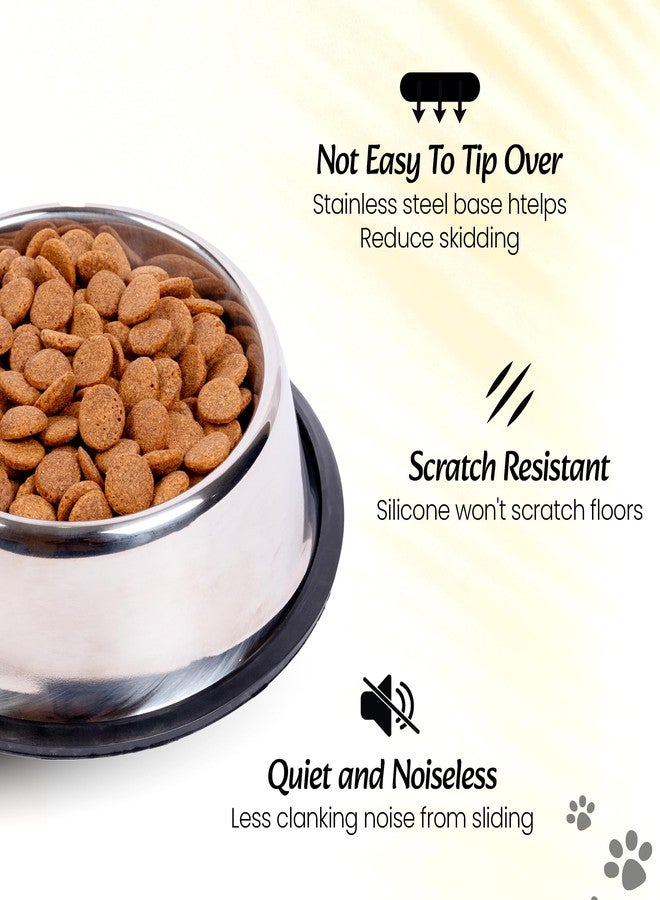 ADIL'S Adil’S Stainless Steel Dog and Cat Feeder - Non-Slip Base, Easy to Clean, Durable & Bite-Resistant Pet Food Bowl | Pet Feeder for Small to Large Dogs & Cats, Size: M - Image 3